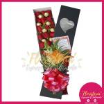 Caja floral en rosas en escalera