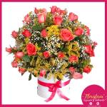 Caja Mediana Redonda en Rosa Color Salmon