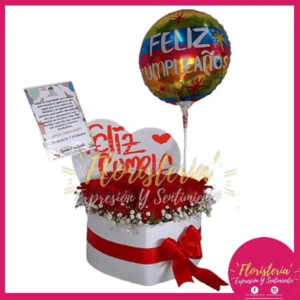 floristeria-expresion-23.jpg Caja de corazón Globo Metalizado - Imagen 1