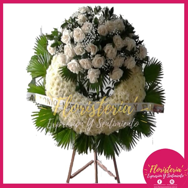 floristeria-expresion-40.jpg Arreglo Corona Rosa Blanca - Imagen 1