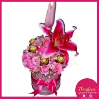 Caja Pequeña Redonda Floral | Enamorados con Chocolates