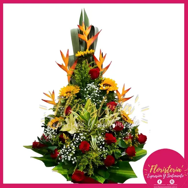caja-flores-chocolates-09-23 Ramo Tradicional Mediano en Rosas y Girasoles #12 - Imagen 1