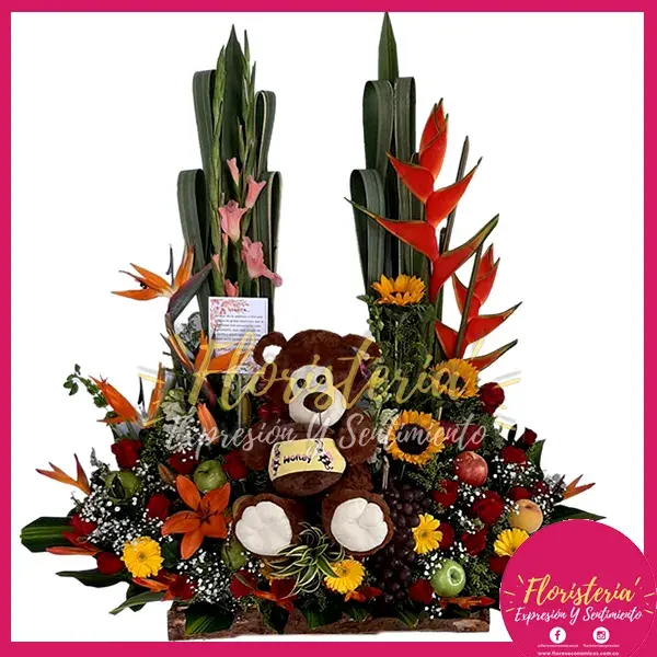 caja-flores-chocolates-09-25 Ramo Tradicional Exótico Dos Puntas #10 - Imagen 1