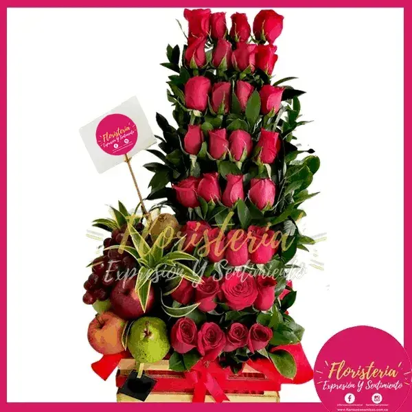caja-flores-chocolates-09-29 Ramo Tradicional en Rosas Escalera | Frutas #06 - Imagen 1
