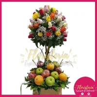 Ramo Tradicional en Rosas y Frutas 2 niveles #05
