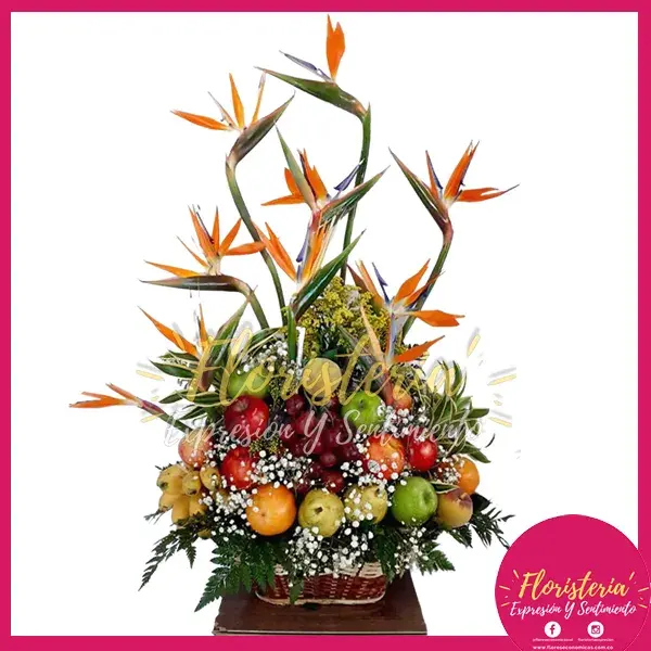 caja-flores-chocolates-09-33 Canasta Floral con Frutas Exótico #03 - Imagen 1