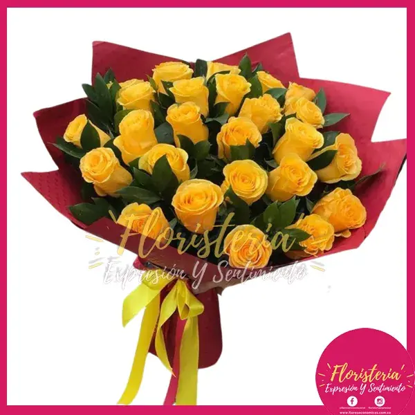 expresion-y-sentimiento-abril-30-18 Bouquet en Papel Coreano Rosas Amarillas B10 - Imagen 1