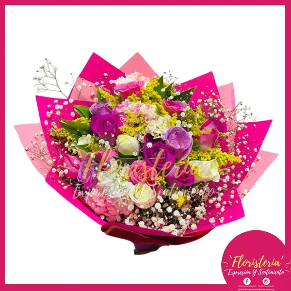 expresion-y-sentimiento-abril-30-19 Bouquet en Papel Coreano Tropical en Rosas B11 - Imagen 1