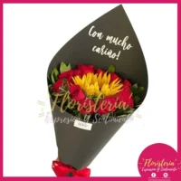 Bouquet en Cartulina Girasol y Rosas B01