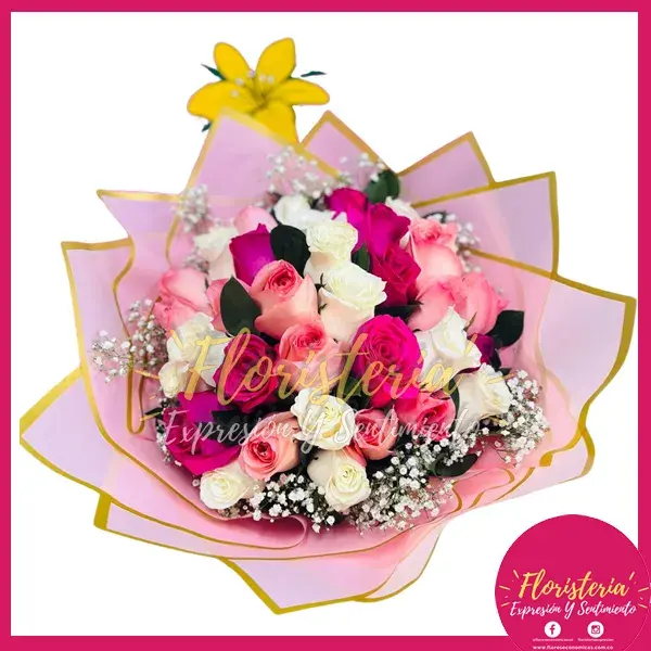 expresion-y-sentimiento-Nov-09-31 Bouquet Rosas Tropical #215 - Imagen 1