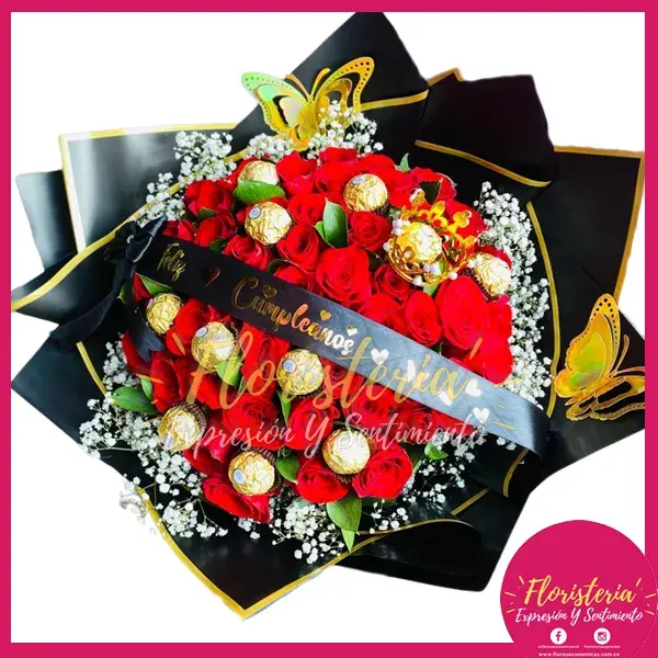 expresion-y-sentimiento-Nov-09-34 Bouquet Rosas y Chocolates 18 Rosas #212 - Imagen 1