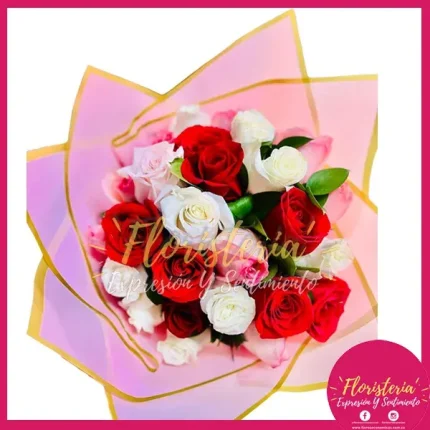 Bouquet Redondo Tropical | 18 Rosas #211