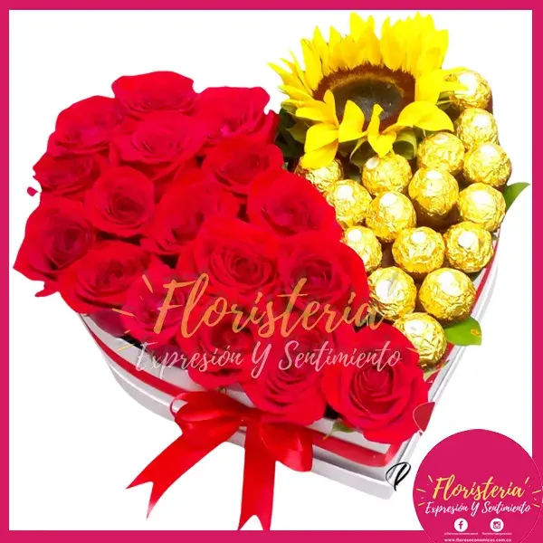 expresion-y-sentimiento-Nov-09-41 Caja Corazón Rosas y Girasol | Grande #26 - Imagen 1
