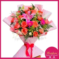 Bouquet Reversible Rosas Papel Coreano #222