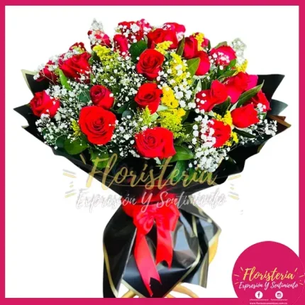 Bouquet Reversible Rosas Papel Coreano #219