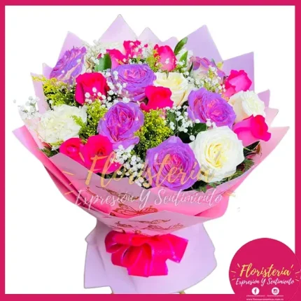 Bouquet Reversible Flores Papel Coreano #226