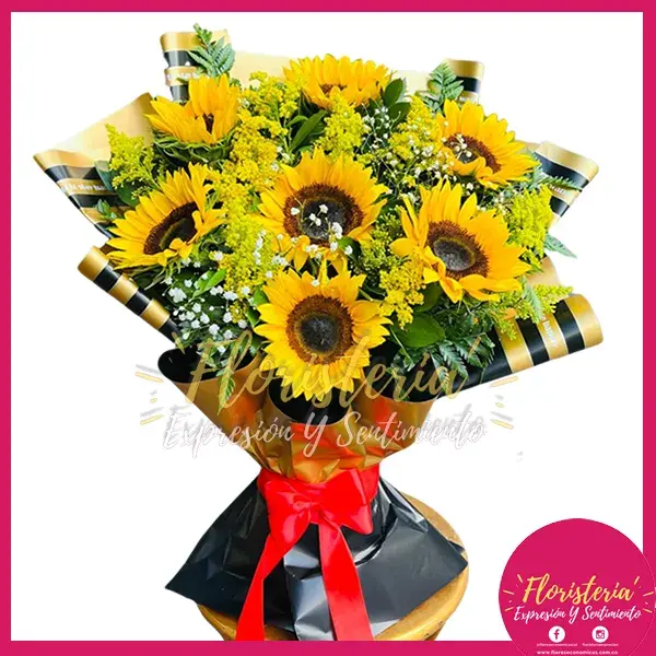 revercible-expresion-floristeria-2025-8 Bouquet Reversible Girasoles Papel Coreano #221 - Imagen 1