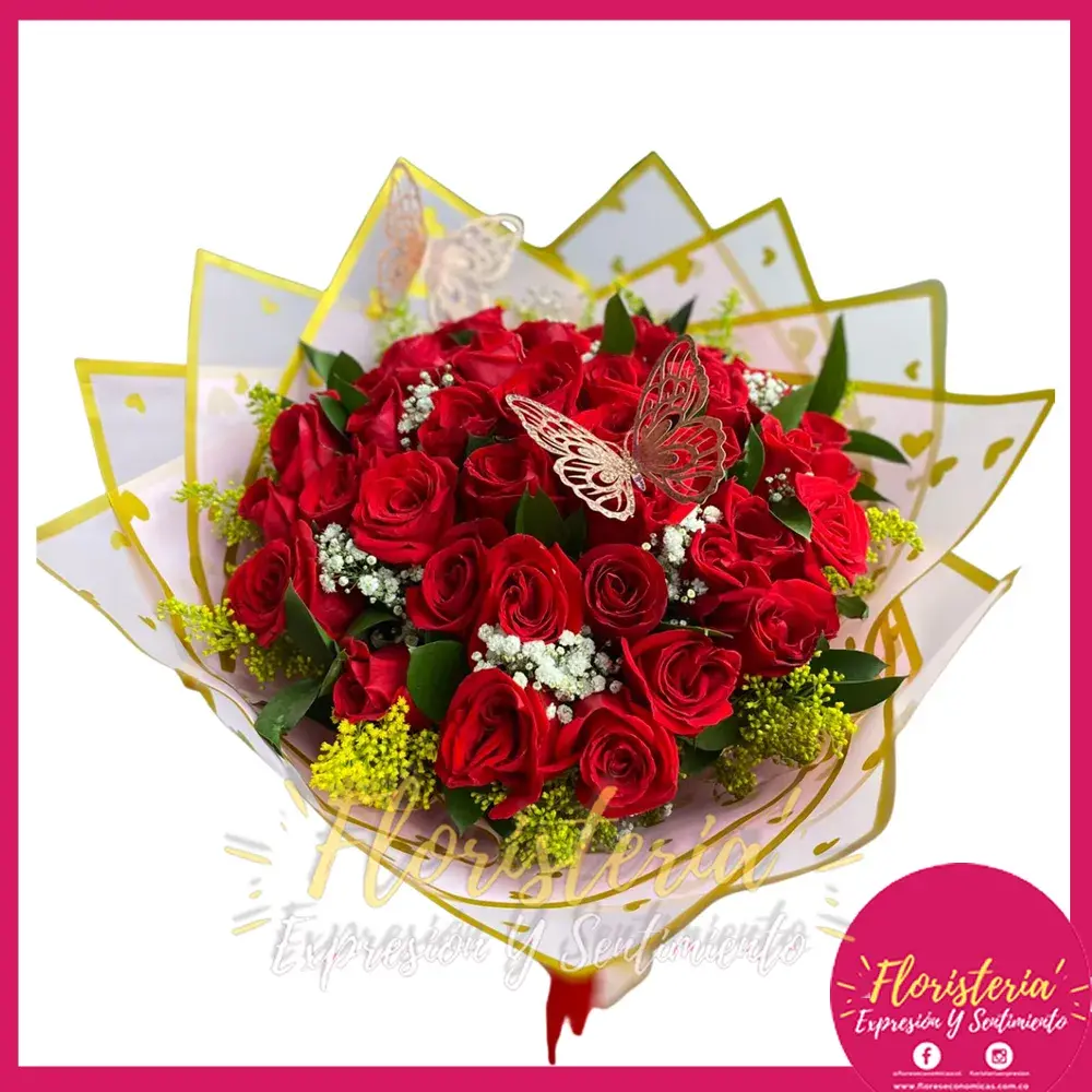 flores-economicas-2026-02-2 Bouquet | Rosas | Mariposas #101 - Imagen 1