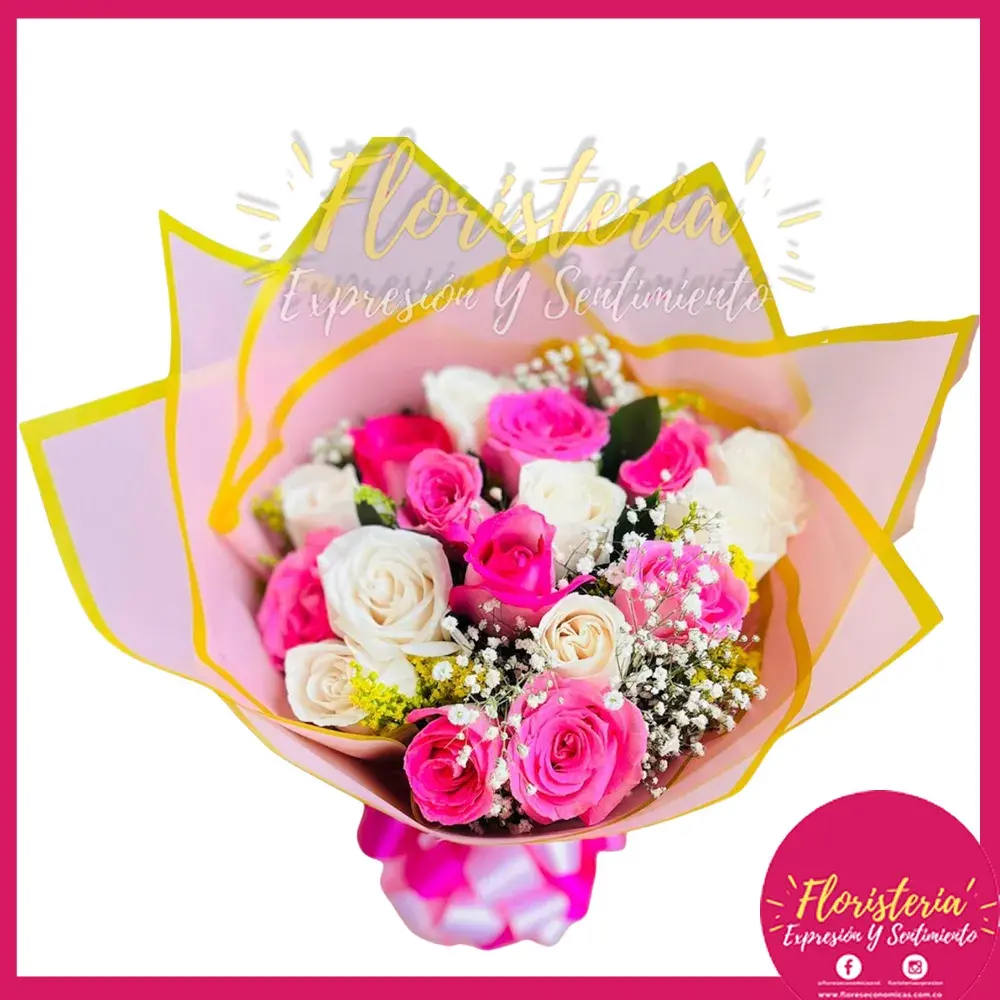 flores-economicas-2026-02-10 Bouquet | Rosas | Blancas y Lilas | Papel Coreano #110 - Imagen 1