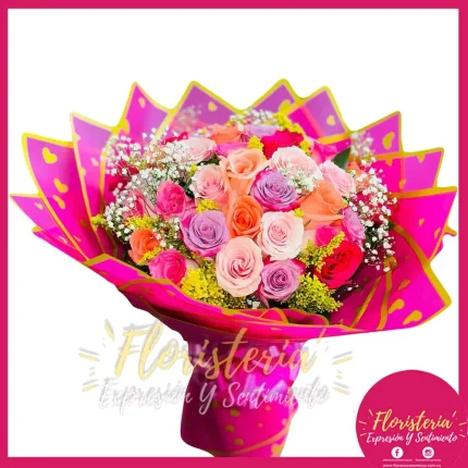 Bouquet | Tropical | Rosas de Colores | Papel Coreano #108